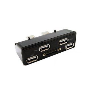 Waltzmart 4 USB Port Hub with SD Card Reader Slot Adapter for Sony PS3 Slim Console Black Video Games