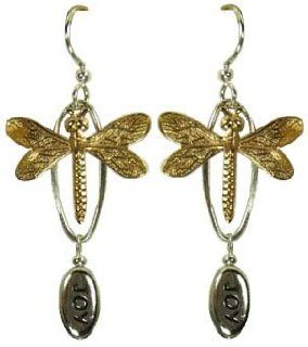 Jody Coyote JOY Gold Dragonfly Drop Earrings QE779 Dangle Earrings Jewelry