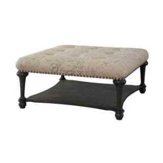 Powell French Calligraphy Ottoman   Coffee Tables