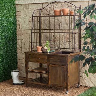 Coral Coast Courtyard Rustic Potting Bench   Potting Benches