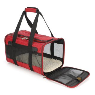 Sherpa Original Deluxe Red and Black Pet Carrier Airline Approved   Cat Carriers