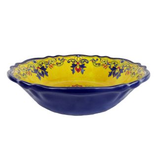 Le Cadeaux 6 in. Cereal Bowl   Seville Yellow Set of 4   Outdoor Dinnerware
