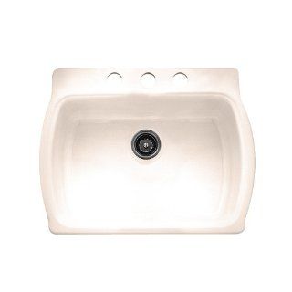 American Standard 7162.803.021 Chandler Americast Single Bowl Kitchen Sink with Self Rimming/Undercounter 3 Holes, Bone    