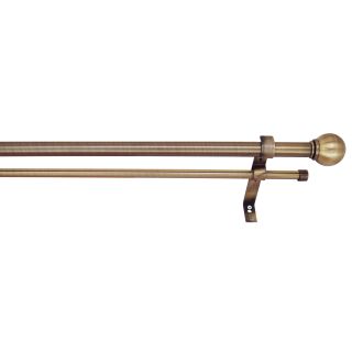Versailles 1 in. Double Curtain Rod Telescopic with Ball Finial   Curtain Rods and Hardware