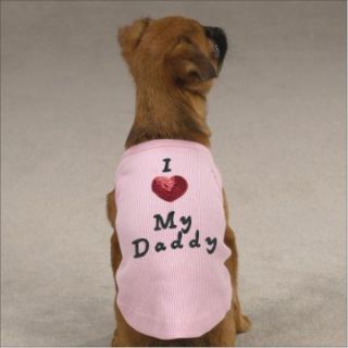 Casual Canine I Love My Daddy Tank   Pink   Dog Sweaters and Shirts