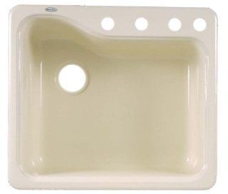 American Standard 7172.804.345 Silhouette 25 Inch Americas Single Bowl Four Hole Kitchen Sink, Bisque    