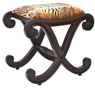 Safavieh Hand Carved Roxie Zebra Stool   Indoor Benches