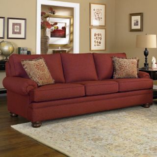 Charles Schneider Fischer Crimson Fabric Sofa with Accent Pillows   Sofas