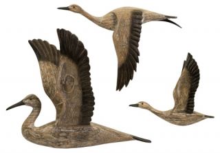 Reeds Migration Wood Wall Decor   Set of 3   Wall Sculptures and Panels