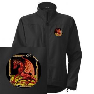 Artsmith, Inc. Women's Embroidered Jacket Red Dragon Tapestry Novelty Outerwear Jackets Clothing