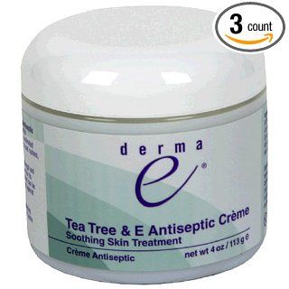 derma e Soothing Skin Treatment, Tea Tree & E Antiseptic Crme, 4 oz (113 g) (Pack of 3)  Skin Care Products  Beauty
