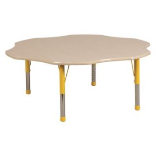 ECR4KIDS 60 in. Maple Top Flower Adjustable Activity Table   Chunky Legs   Daycare Tables & Chairs