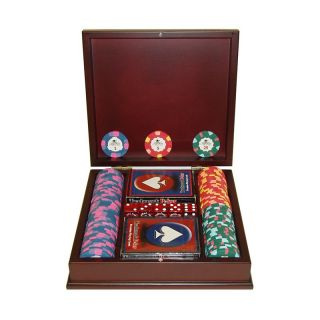 Paulson World Top Hat & Cane Clay Set with Mahogany Case   Poker Accessories