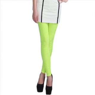 HDE Women's Solid Color Spandex Leggings Stretch Pants   Neon Green