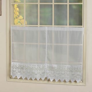 United Curtain Valerie Voile and Macrame Kitchen Tier   Curtains