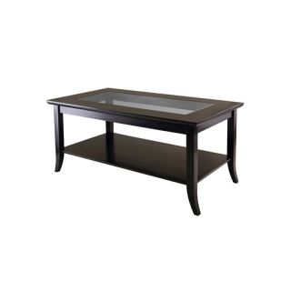 Winsome Genoa Rectangular Coffee Table with Glass Top   Coffee Tables