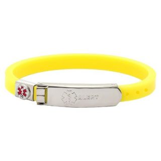 Hope Paige Medical ID Thin Rubber Style Adjustable Bracelet   Yellow