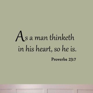 As a Man Thinketh in His Heart So He Is Proverbs 237 Wall Decal Quote Bible Religious Scripture Christian Wall Art Sticker   Wall Decor Stickers