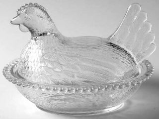 Indiana Glass Indiana Animals & Figurines Clear Hen on Nest   Crystal Animals, G