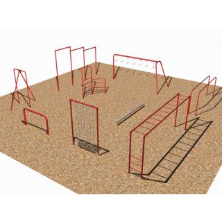 Sportsplay 9 Unit Course with Horizontal Ladder   Commercial Playground Equipment
