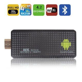 MK809III RK3188 Quad core Cortex A9 4.2.2 Android Mini Google TV Player Stick Box 3D 2GB/8GB 1.6GHz Max with Bluetooth Wifi Black Electronics