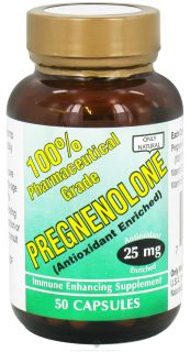 Only Natural   Pregnenolone Antioxidant Enriched 25 mg.   50 Capsules