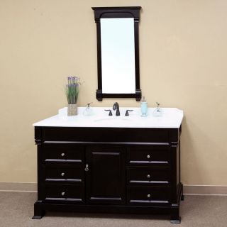 Bellaterra Calabria 60 in. Espresso Single Bathroom Vanity with Optional Mirror   Double Sink Bathroom Vanities