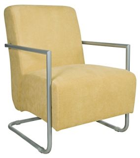 angeloHOME Roscoe Chair in Parisian Butter Yellow   Silver   Accent Chairs