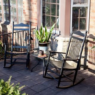 Pair of Dixie Seating Indoor/Outdoor Spindle Rocking Chairs   Black   Indoor Rocking Chairs
