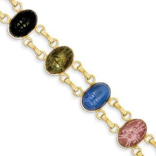 14k 7 Stone Scarab Bracelet Link Bracelets Jewelry