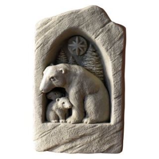 Polar Bear Family Wall Plaque/Garden Statue   Garden Statues