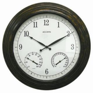 Chaney Acu Rite 24 Inch Bronze Indoor/Outdoor Wall Clock   Wall Clocks