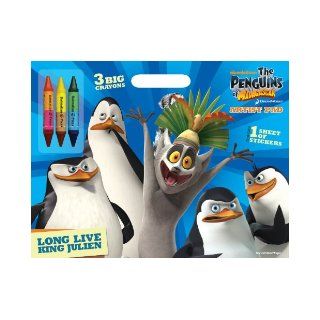 Penguins of Madagascar Long Live King Julien Artist Pad with Crayons and Stickers Dalmatian Press 9781403760203 Books