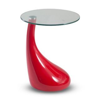 Euro Style Julia Teardrop Side Table   Red   End Tables