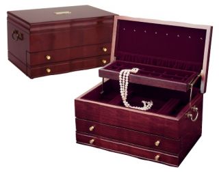Reed & Barton Victoria Mahogany Jewelry Box   15L x 8H in.   Womens Jewelry Boxes