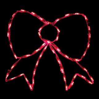 23 in. Ourdoor Red LED Bow Display   50 Bulbs   Christmas Lights