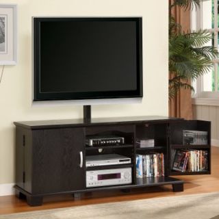 Walker Edison 60 in. Wood TV Console with Mount   Black   TV Stands