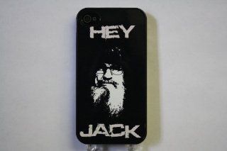(815bi4) HEY JACK Apple iPhone 4 / 4S Black Case   Duck Dynasty Si Robertson 