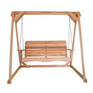 All Things Cedar 4 ft. Swing with A Frame Stand   Porch Swings
