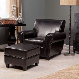 Belham Living Sonoma Leather Club Chair and Storage Ottoman   Club Chairs