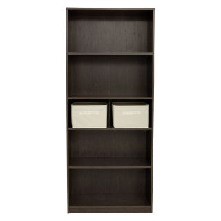 Ameriwood 5 Shelf Bookcase   With Storage Bins   Black Castle   Bookcases