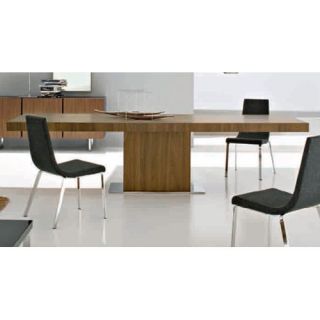 Calligaris Wood Park Extension Single Pedestal Table   Walnut with Chrome   Dining Tables