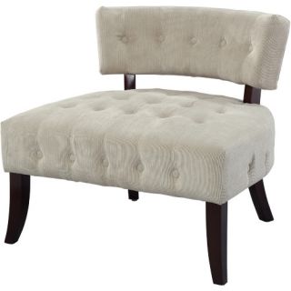 Powell Lady Slipper Tufted Accent Chair   Cream Velour Corduroy   Accent Chairs
