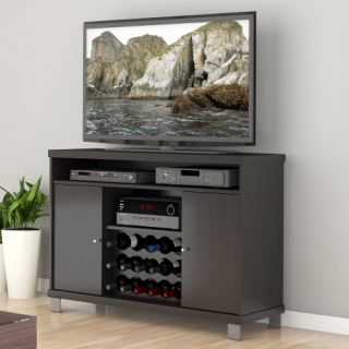 Sonax THC 407 W Holland 48 in. Wide TV / Component Bench with Wine Storage   Ravenwood Black   TV Stands