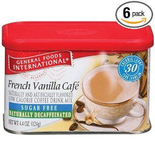 Maxwell House International Coffee Decaf Sugar Free French Vanilla Caf?, 4 Ounce Cans (Pack of 6)  Instant Coffee  Grocery & Gourmet Food