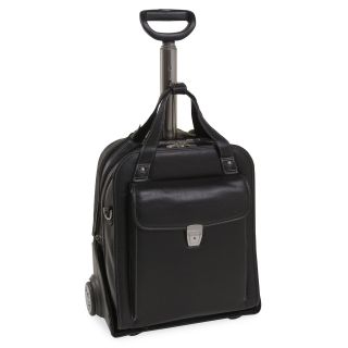 Siamod Pastenello Vertical Detachable Wheeled Leather Laptop Case   Black   Briefcases & Attaches