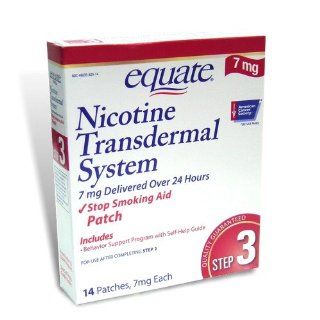 Equate   Nicotine Transdermal System   Step 3   Stop Smoking Aid Patch 7 mg, 14 Patches Health & Personal Care