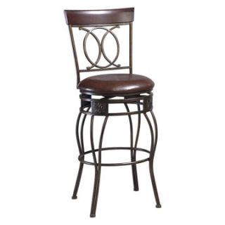 Linon 24 Inch O & X Back Metal Swivel Counter Stool   Dining Chairs