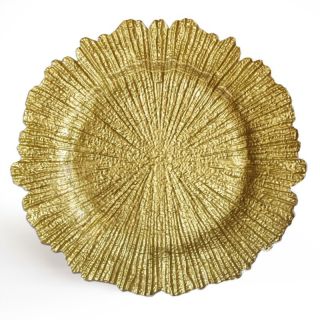 Reef Textured Glass Gold Charger Plate   Charger Plates