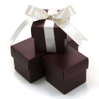 Koyal 2 Piece 10 Pack Square Favor Boxes, Brown   Wedding Ceremony Accessories